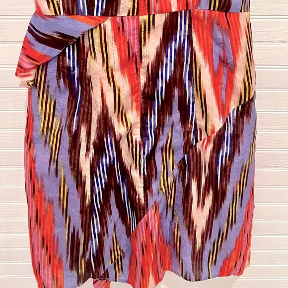 Nanette Lepore Go Getter Sleeveless V Neck Silk Dress Short Multicolor Size 4 - Picture 8 of 12